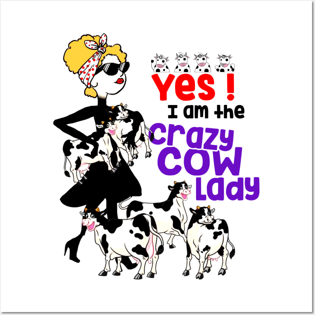 Crazy Cow Lady Wall Art by Dojaja